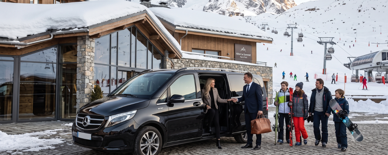 Chauffeur VTC mariage Grenoble avec couple élégant